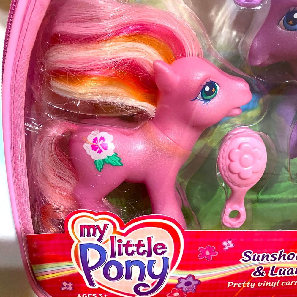 MY LITTLE PONY G3 NWT VTG 2004 SUNSHOWER & LUAU PONIES w/PRETTY VINYL CARRY CASE - Picture 5 of 14